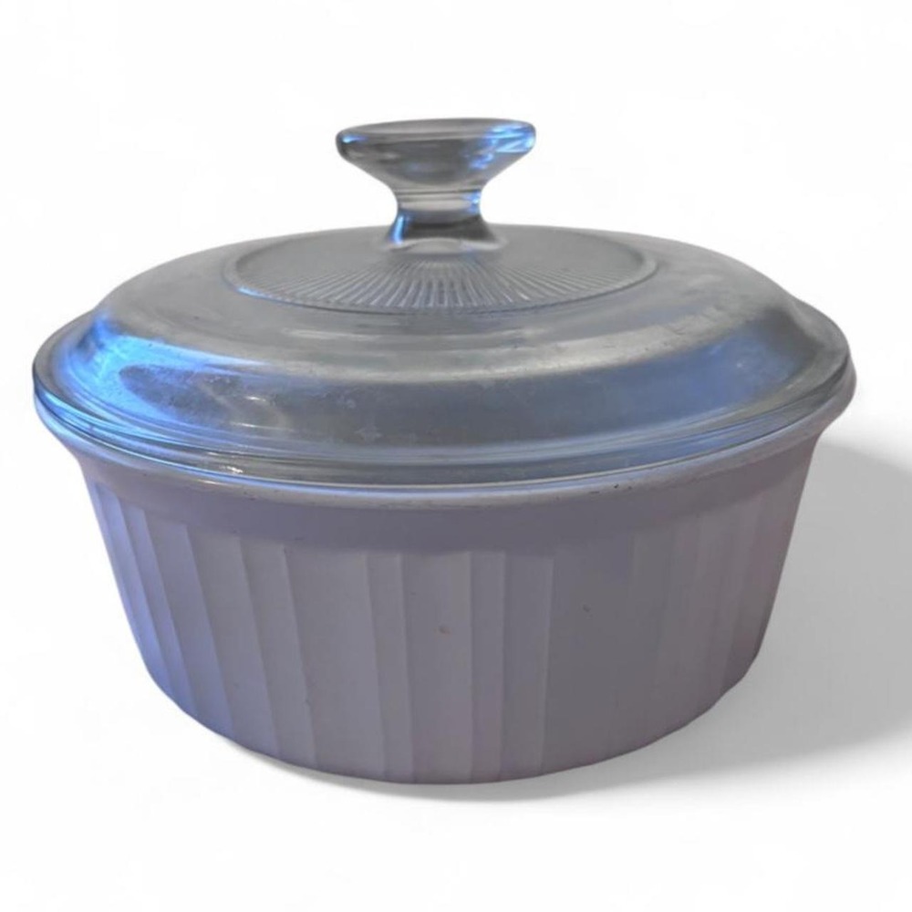 CorningWare French White F-24-B 725 mL Casserole Pyrex Lid G-5-C Vintage
